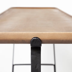 Helios Brown Rectangular Raised Edge Top Console Table