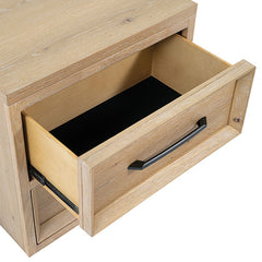 Helios Natural Nightstand w/ USB - Ornate Home