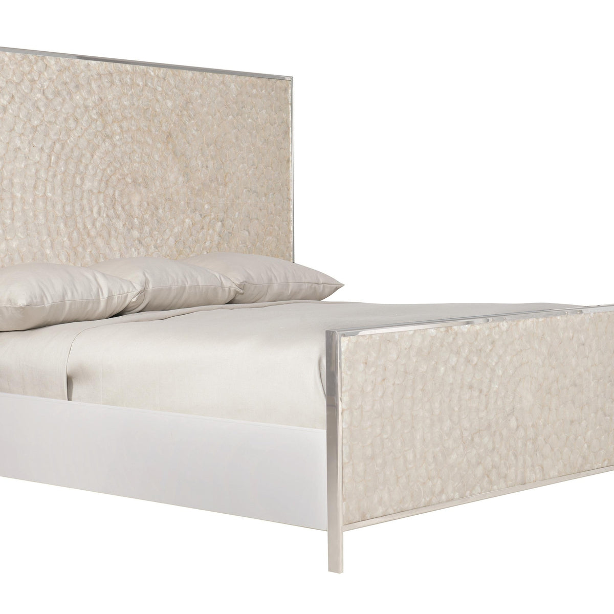 Bernhardt Helios Pure White/Capiz Shell Panel King Bed | Ornate Home
