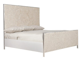 Helios Pure White/Capiz Shell Panel King Bed - Ornate Home