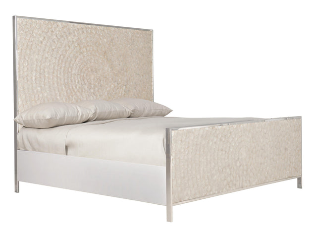 Helios Pure White/Capiz Shell Panel King Bed - Ornate Home