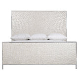 Helios Pure White/Capiz Shell Panel King Bed - Ornate Home