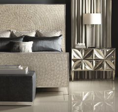 Helios Pure White/Capiz Shell Panel King Bed - Ornate Home