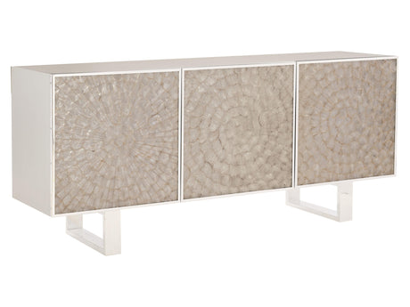 Helios White/Capiz Entertainment Credenza - Ornate Home
