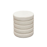 Helix Ivory Boucle Ottoman - Ornate Home