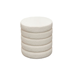 Helix Ivory Boucle Ottoman - Ornate Home