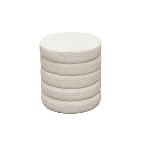 Helix Ivory Boucle Ottoman - Ornate Home