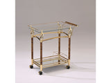 Helmut Gold Plated & Clear Glass Tempered Serving Cart - Ornate Home
