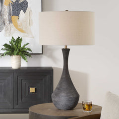 Helston Dark Charcoal Table Lamp - Ornate Home