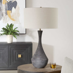 Helston Dark Charcoal Table Lamp - Ornate Home