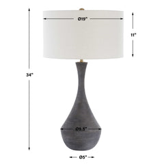 Helston Dark Charcoal Table Lamp - Ornate Home