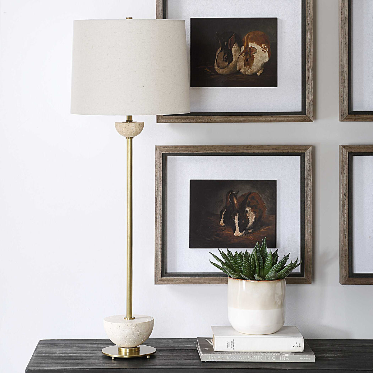 Hemisphere Brass Buffet Lamp - Ornate Home