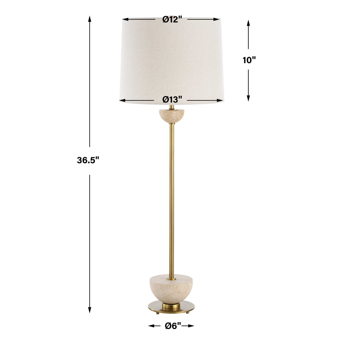 Hemisphere Brass Buffet Lamp - Ornate Home