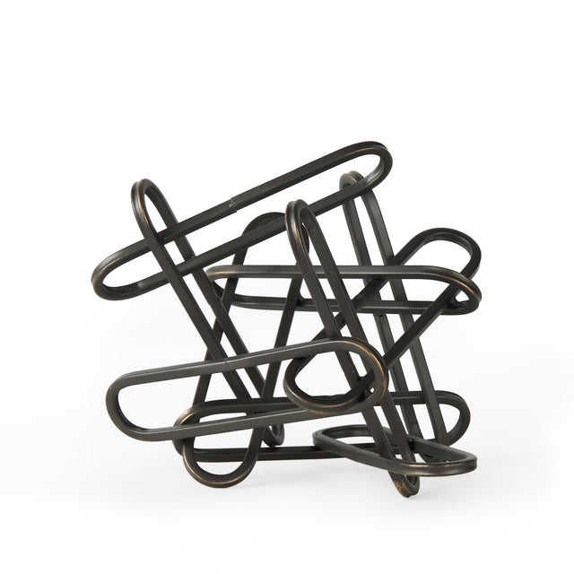 Henderson Black 7.7"H Metal Paperclip Decorative Object - Ornate Home