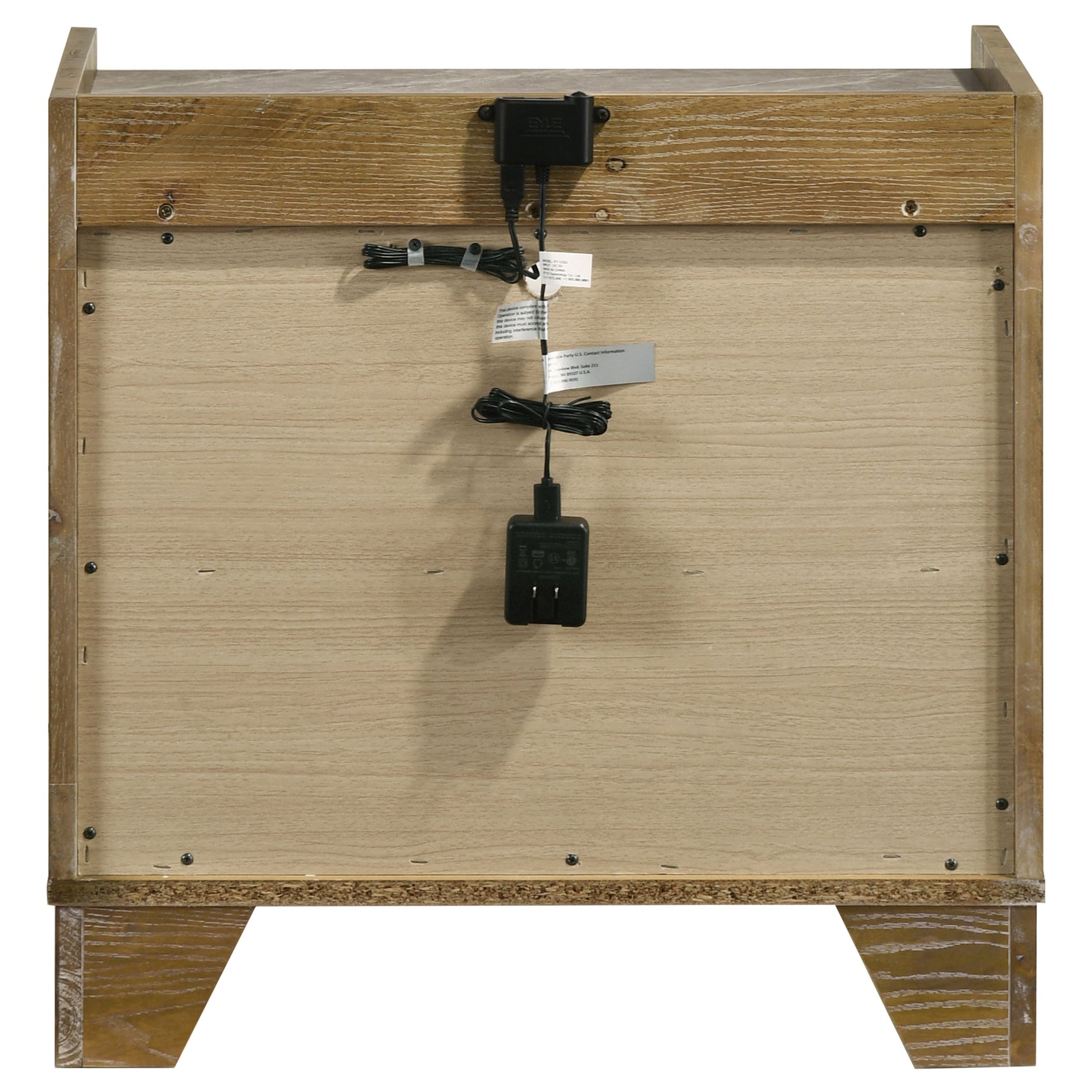 Henderson Medium Oak 1-drawer LED Nightstand Bedside Table - Ornate Home