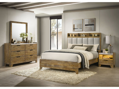 Henderson Medium Oak 4-piece Eastern King Bedroom Set - Ornate Home