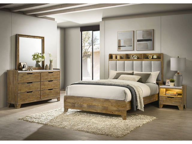 Henderson Medium Oak 4-piece Eastern King Bedroom Set - Ornate Home