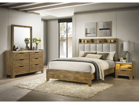 Henderson Medium Oak 4-piece Queen Bedroom Set - Ornate Home