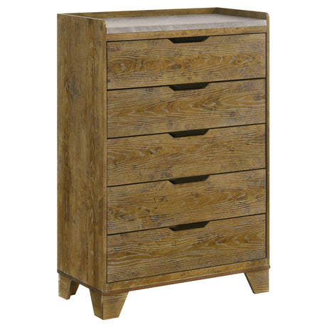 Henderson Medium Oak 5-drawer Bedroom Chest of Drawers - Ornate Home