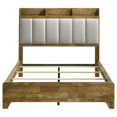 Henderson Medium Oak 57-inch Eastern King Bookcase Panel Bed - Ornate Home