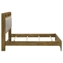 Henderson Medium Oak 57-inch Eastern King Bookcase Panel Bed - Ornate Home