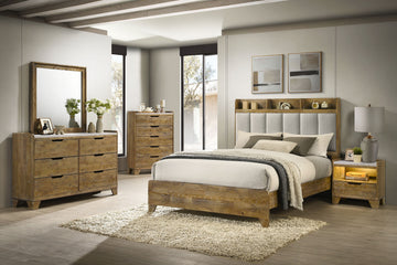 Henderson Medium Oak 6-drawer Bedroom Dresser Cabinet - Ornate Home