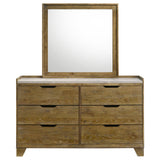 Henderson Medium Oak 6-drawer Bedroom Dresser with Mirror - Ornate Home