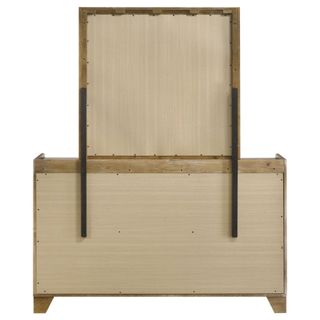 Henderson Medium Oak 6-drawer Bedroom Dresser with Mirror - Ornate Home