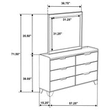 Henderson Medium Oak 6-drawer Bedroom Dresser with Mirror - Ornate Home