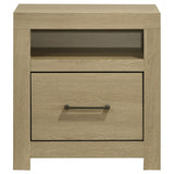Hendricks Light Oak 1-drawer Nightstand Bedside Table with Cubby - Ornate Home