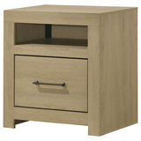 Hendricks Light Oak 1-drawer Nightstand Bedside Table with Cubby - Ornate Home