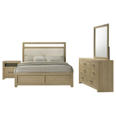 Hendricks Light Oak 4-piece California King Bedroom Set - Ornate Home