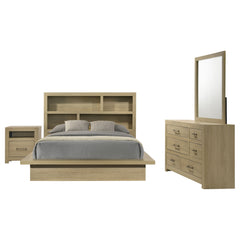Hendricks Light Oak 4-piece Eastern King Bedroom Set - Ornate Home