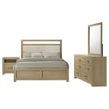 Hendricks Light Oak 4-piece Eastern King Bedroom Set - Ornate Home