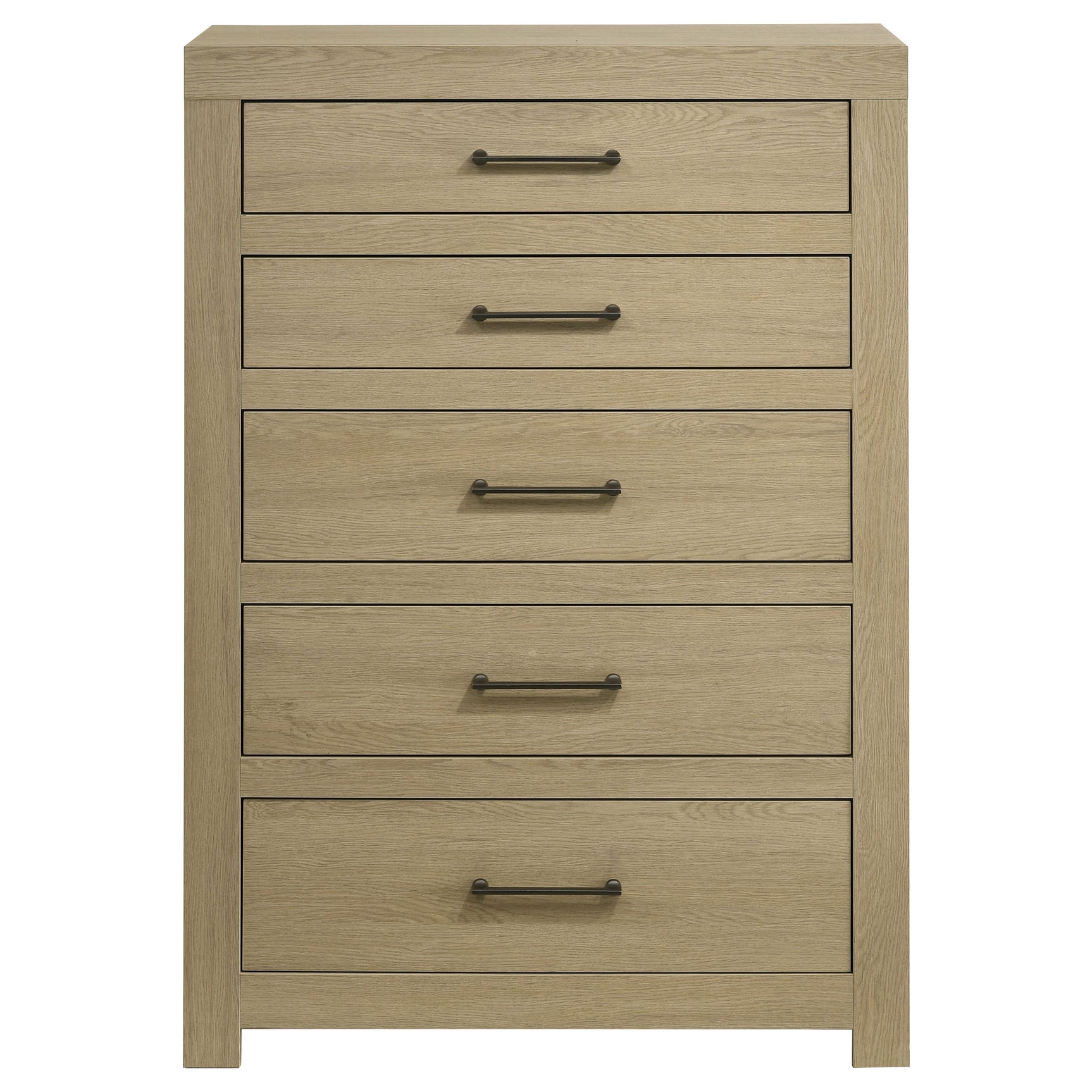 Hendricks Light Oak 5-drawer Bedroom Chest of Drawers - Ornate Home