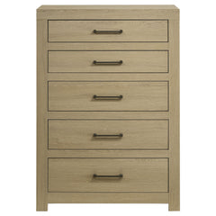 Hendricks Light Oak 5-drawer Bedroom Chest of Drawers - Ornate Home