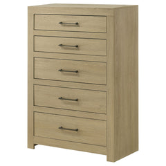 Hendricks Light Oak 5-drawer Bedroom Chest of Drawers - Ornate Home