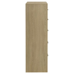 Hendricks Light Oak 5-drawer Bedroom Chest of Drawers - Ornate Home