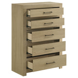 Hendricks Light Oak 5-drawer Bedroom Chest of Drawers - Ornate Home