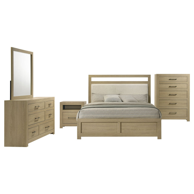 Hendricks Light Oak 5-piece California King Bedroom Set - Ornate Home