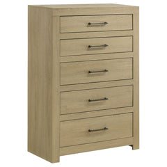 Hendricks Light Oak 5-piece Queen Bedroom Set - Ornate Home