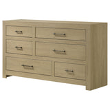 Hendricks Light Oak 6-drawer Bedroom Dresser Storage Cabinet - Ornate Home