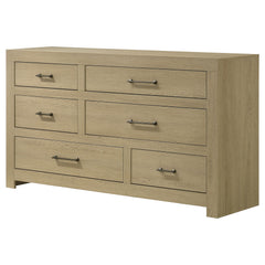 Hendricks Light Oak 6-drawer Bedroom Dresser Storage Cabinet - Ornate Home