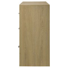 Hendricks Light Oak 6-drawer Bedroom Dresser Storage Cabinet - Ornate Home