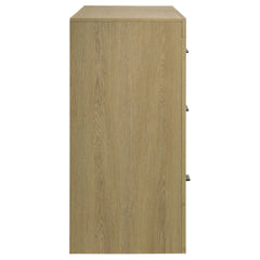 Hendricks Light Oak 6-drawer Bedroom Dresser Storage Cabinet - Ornate Home