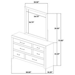 Hendricks Light Oak 6-drawer Bedroom Dresser and Mirror - Ornate Home