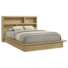 Hendricks Light Oak California King Bookcase Headboard Platform Bed - Ornate Home