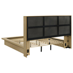 Hendricks Light Oak California King Bookcase Headboard Platform Bed - Ornate Home