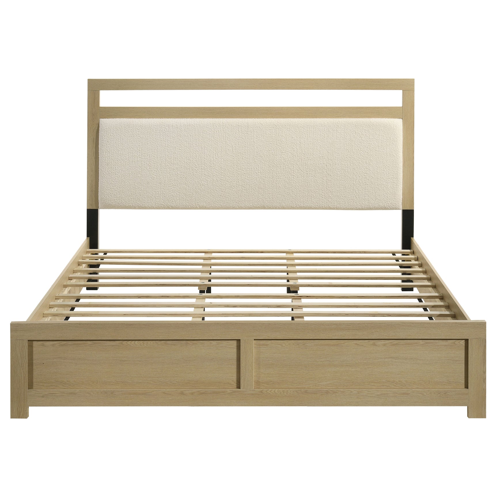 Hendricks Light Oak California King Panel Headboard Platform Bed - Ornate Home