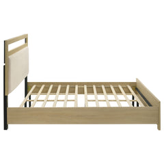 Hendricks Light Oak California King Panel Headboard Platform Bed - Ornate Home
